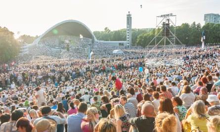 Crowd at Estonian National Song Festival in Tallinn.